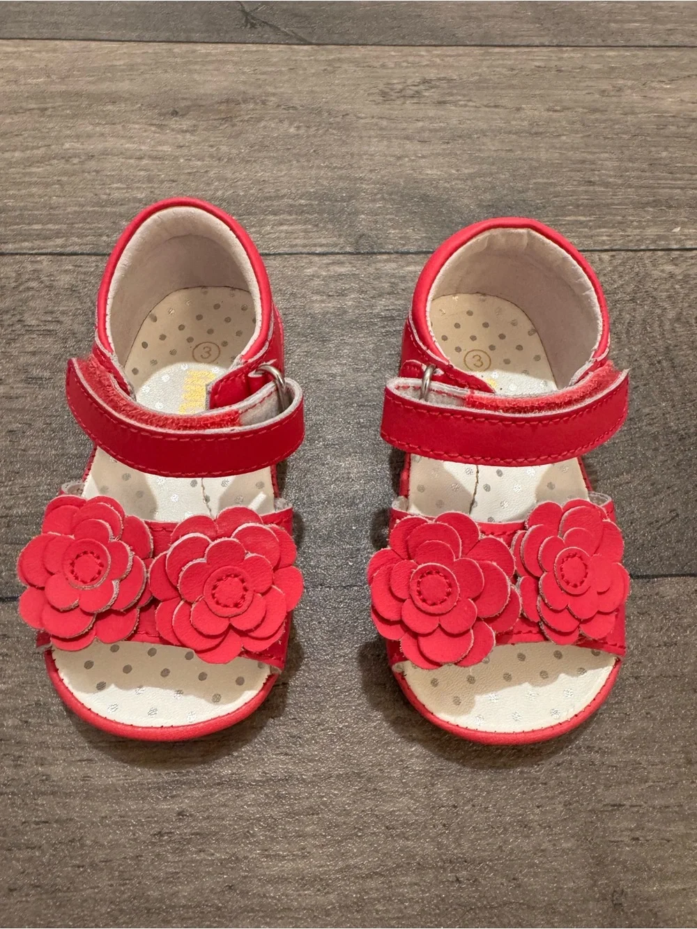 L'Amour Angel Fuchsia Floral Appliqué Sandals